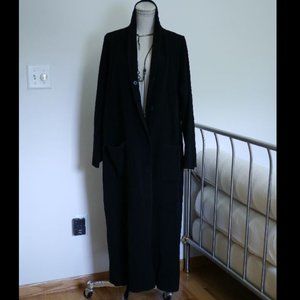 Eileen Fisher Wool Black Cocoon Long Maxi Coat